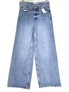 DKNY Houston High Rise Wide Leg Jeans Tall in Blue Denim